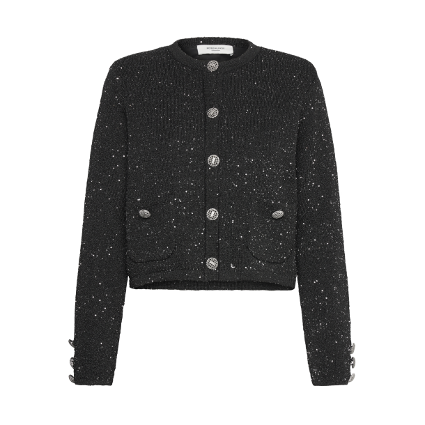 RWVibe LS Short Sequin Knit Jacket