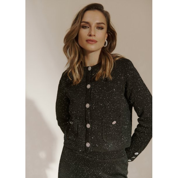 RWVibe LS Short Sequin Knit Jacket