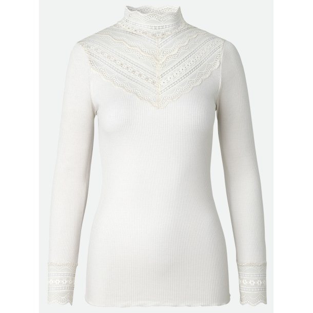 Silk t-shirt ls w/lace