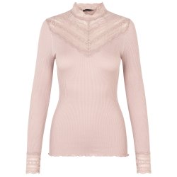 Silk t-shirt ls w/lace