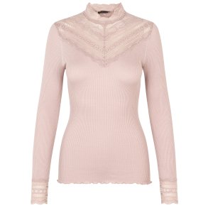 Silk t-shirt ls w/lace