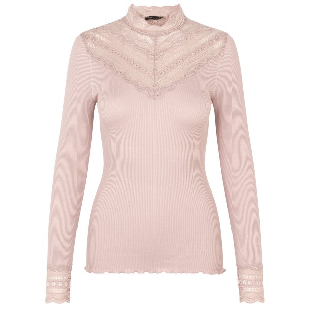 Silk t-shirt ls w/lace