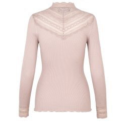 Silk t-shirt ls w/lace