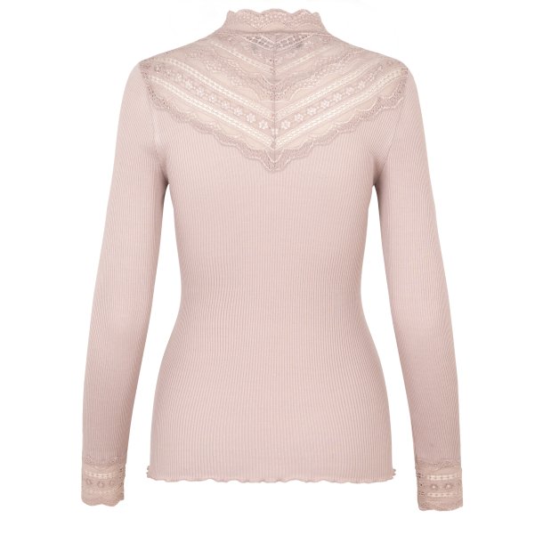 Silk t-shirt ls w/lace