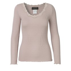 Silk t-shirt regular ls w/rev vintage lace