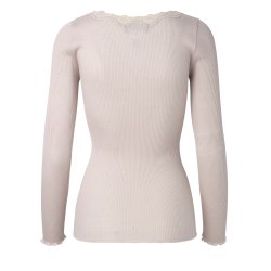 Silk t-shirt regular ls w/rev vintage lace