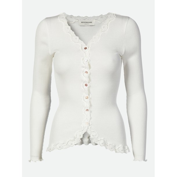 Silk cardigan regular Is w/rev vintage lace