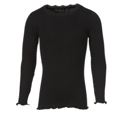Silk t-shirt regular ls w/lace
