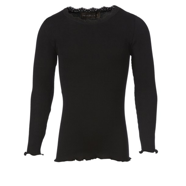 Silk t-shirt regular ls w/lace