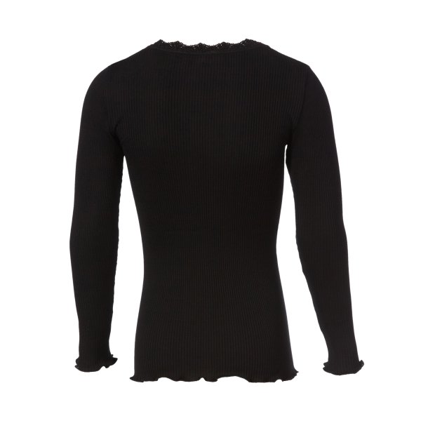 Silk t-shirt regular ls w/lace