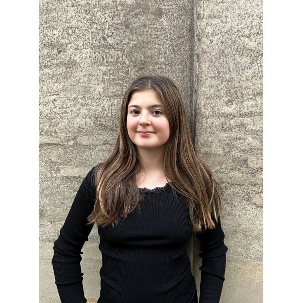 Silk t-shirt regular ls w/lace