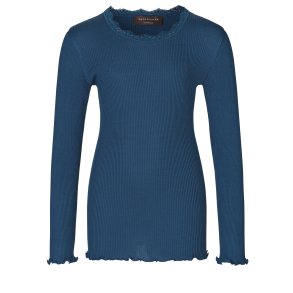 Silk t-shirt regular ls w/lace