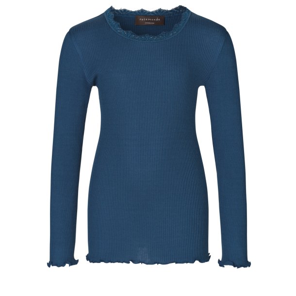 Silk t-shirt regular ls w/lace