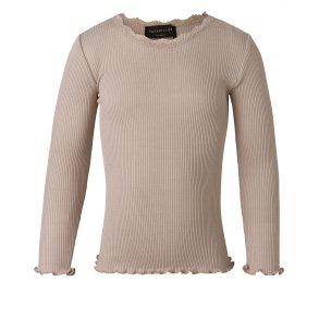 Silk t-shirt regular ls w/lace