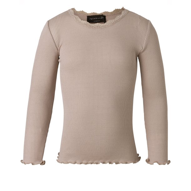 Silk t-shirt regular ls w/lace