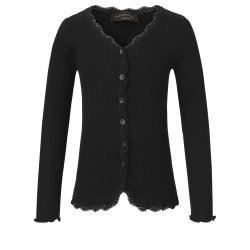 Silk cardigan ls w/lace