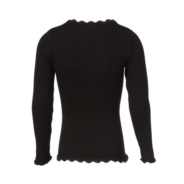 Silk cardigan ls w/lace