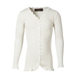 Silk cardigan ls w/lace