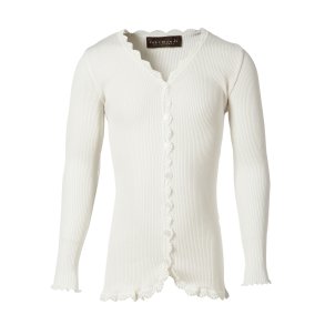 Silk cardigan ls w/lace