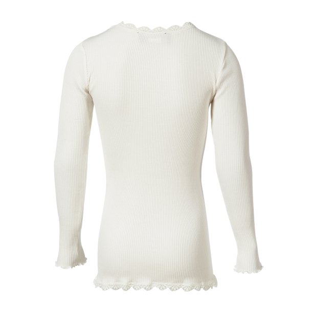 Silk cardigan ls w/lace