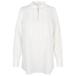 Hvid bluse med blonde-detaljer