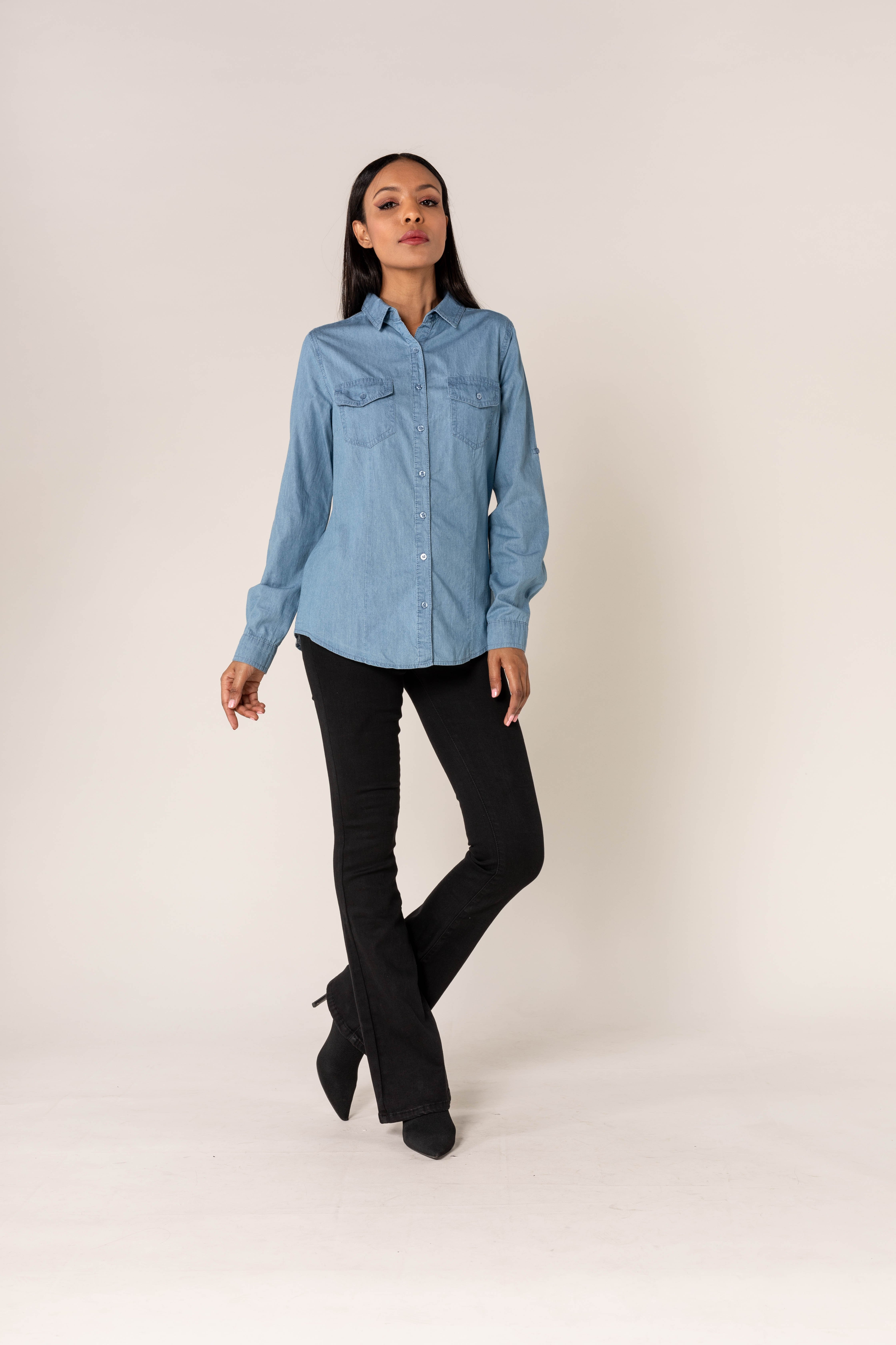 Klassisk Denim Skjorte
