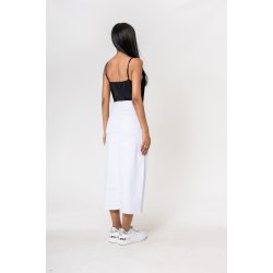 Long denim slit skirt