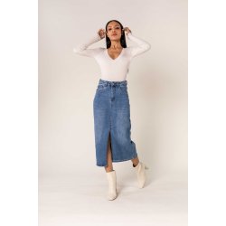 Denim Midi Nederdel 