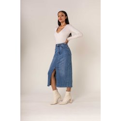 Denim Midi Nederdel 