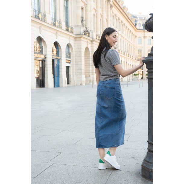 Denim Midi Nederdel 