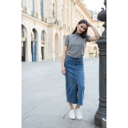 Denim Midi Nederdel 