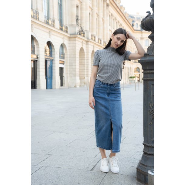 Denim Midi Nederdel 