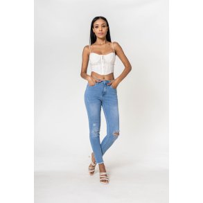 Jeans Cut at the Knees