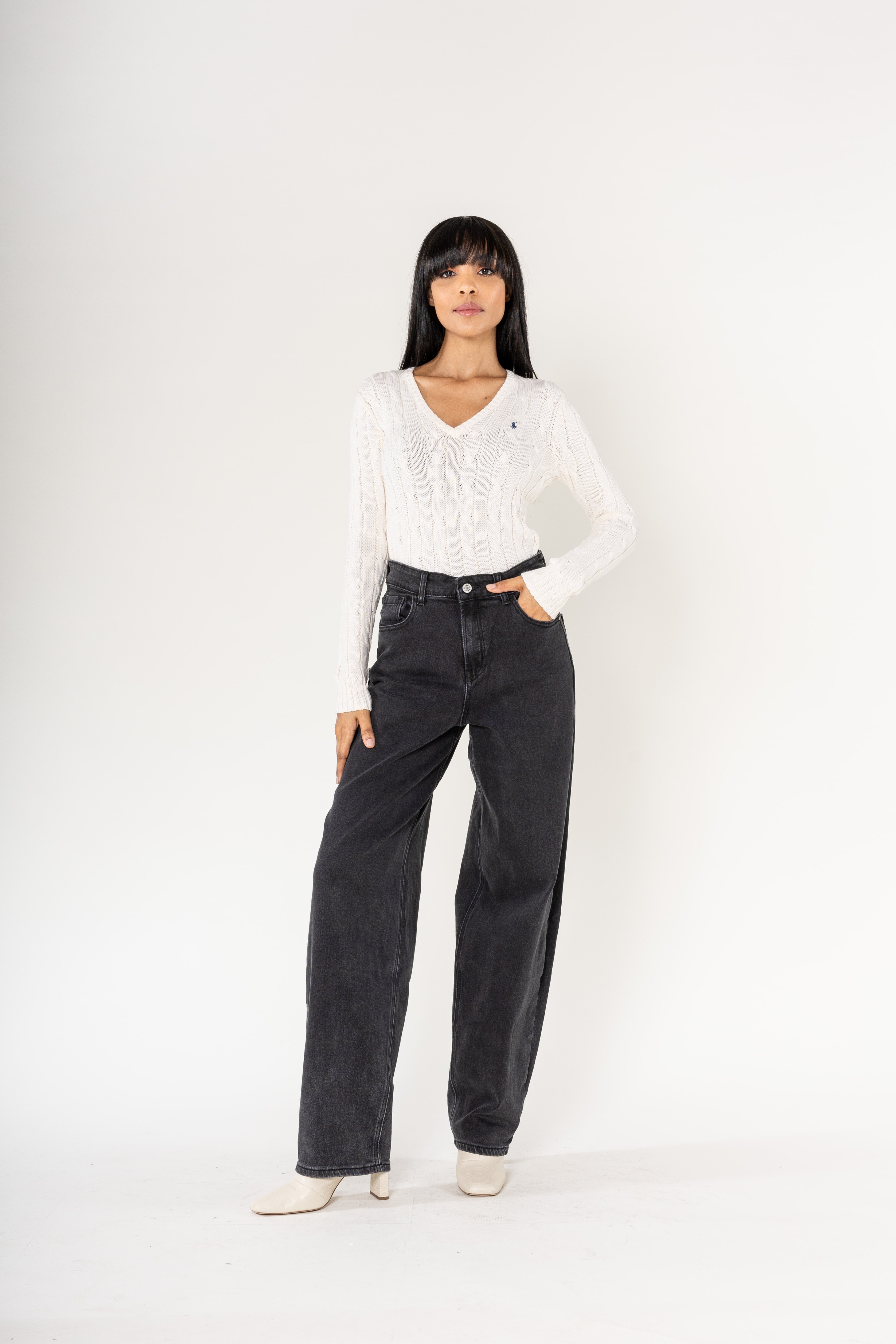 Ballon Jeans i Sort Denim